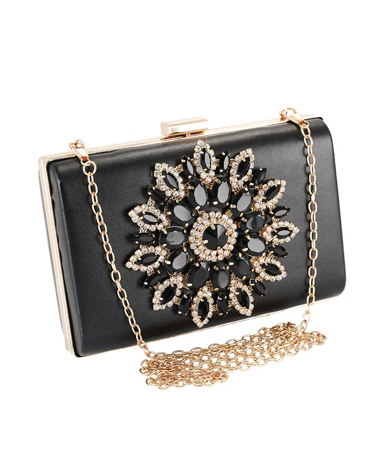 

Women Chains Should Bags Black Gold Vintage Classics Handbag Mini Style Hot Sell Phone Purse Pouch Storage Cases Rhinestones Red