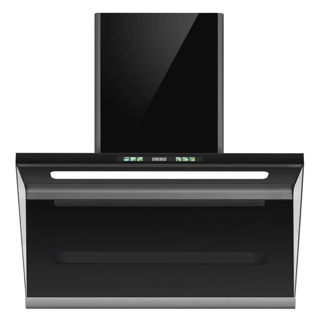 Smart Home Electric Stainless Steel Wall-Mounted 7-Shaped AI Voice Control Inverter Range Hood Large Suction Vented Design