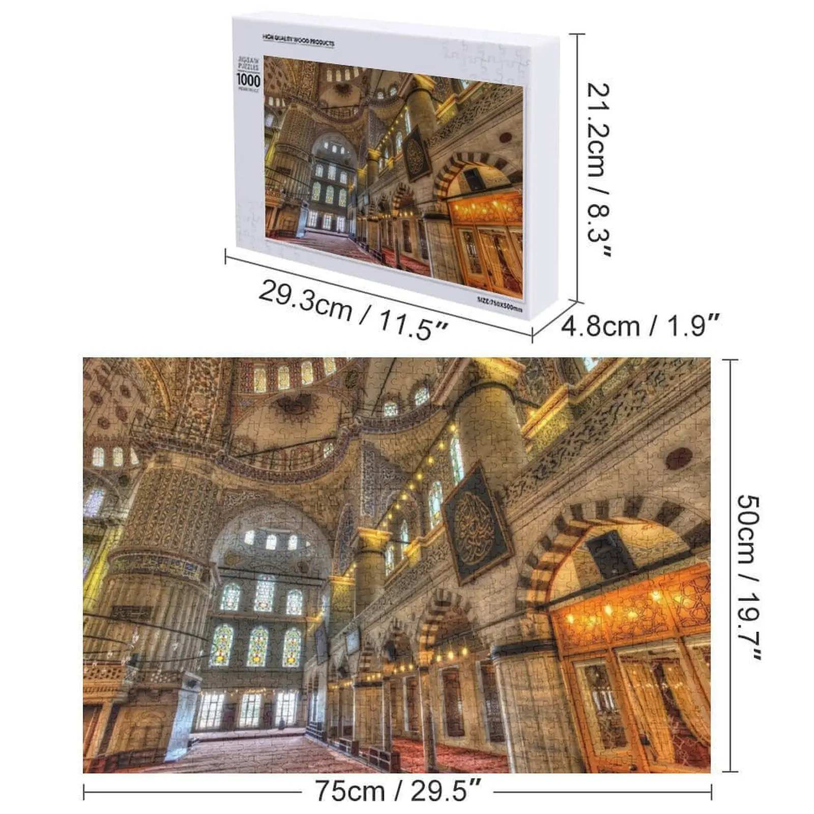 Rompecabezas de mezquita azul de Estambul, rompecabezas personalizado con nombre de madera para adultos, pinturas de decoración de madera, rompecabezas personalizado para niños