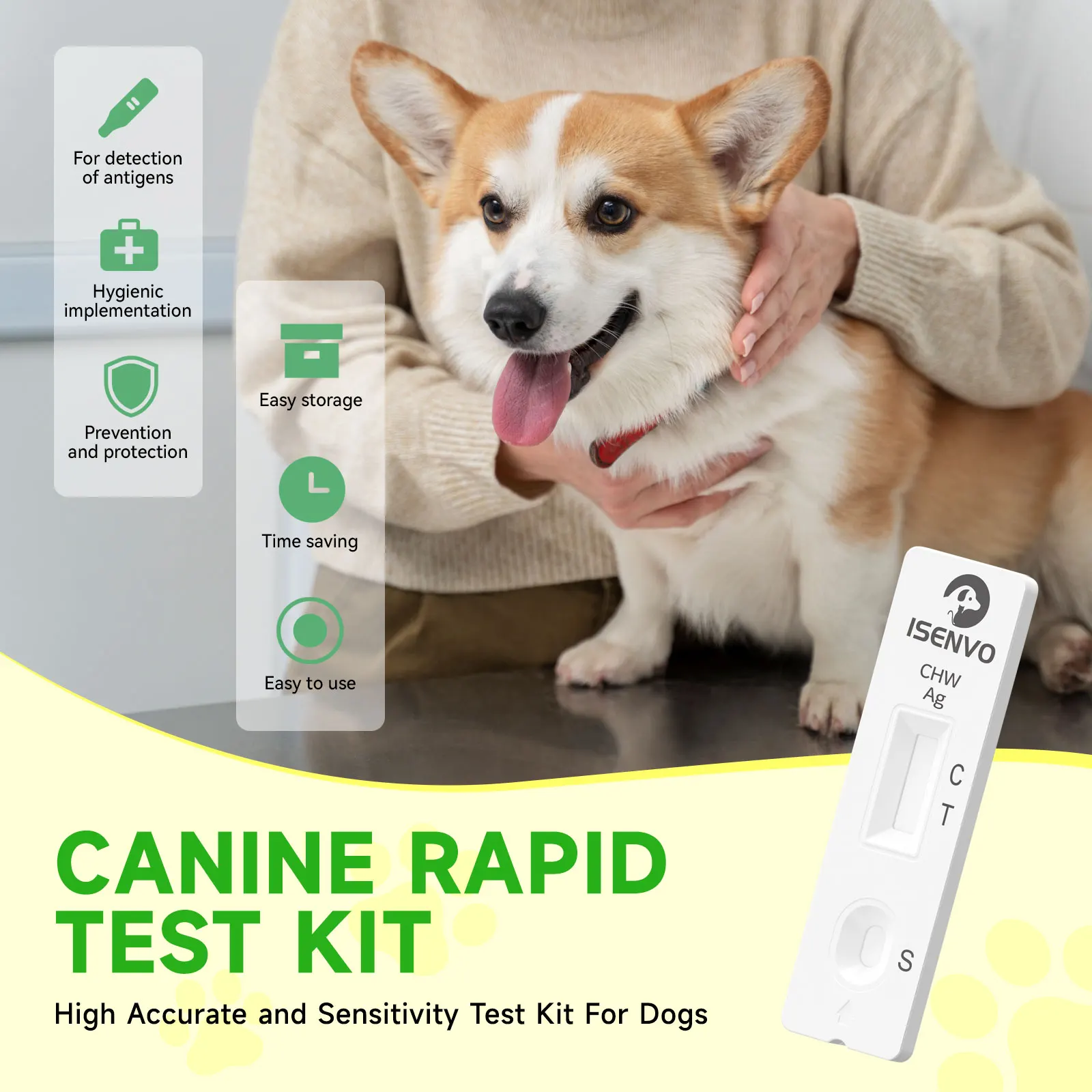 5pcs CHW Ag High-accuracy And High-sensitivity Rapid Test Kit For Dogs
