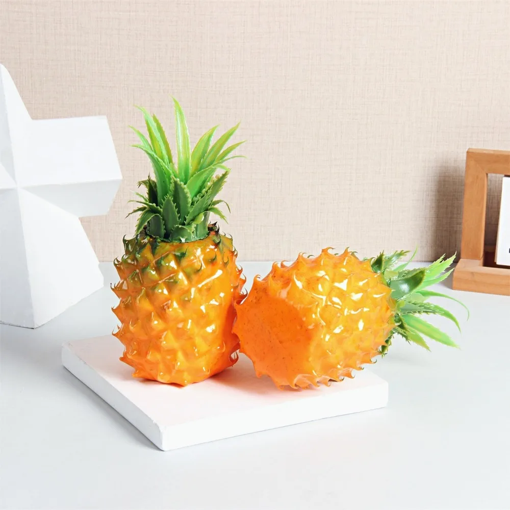 Frutas tropicales, espuma de piña Artificial, manualidades DIY, accesorios de fruta falsa, adorno realista de piña sintética, decoración de tienda de frutas