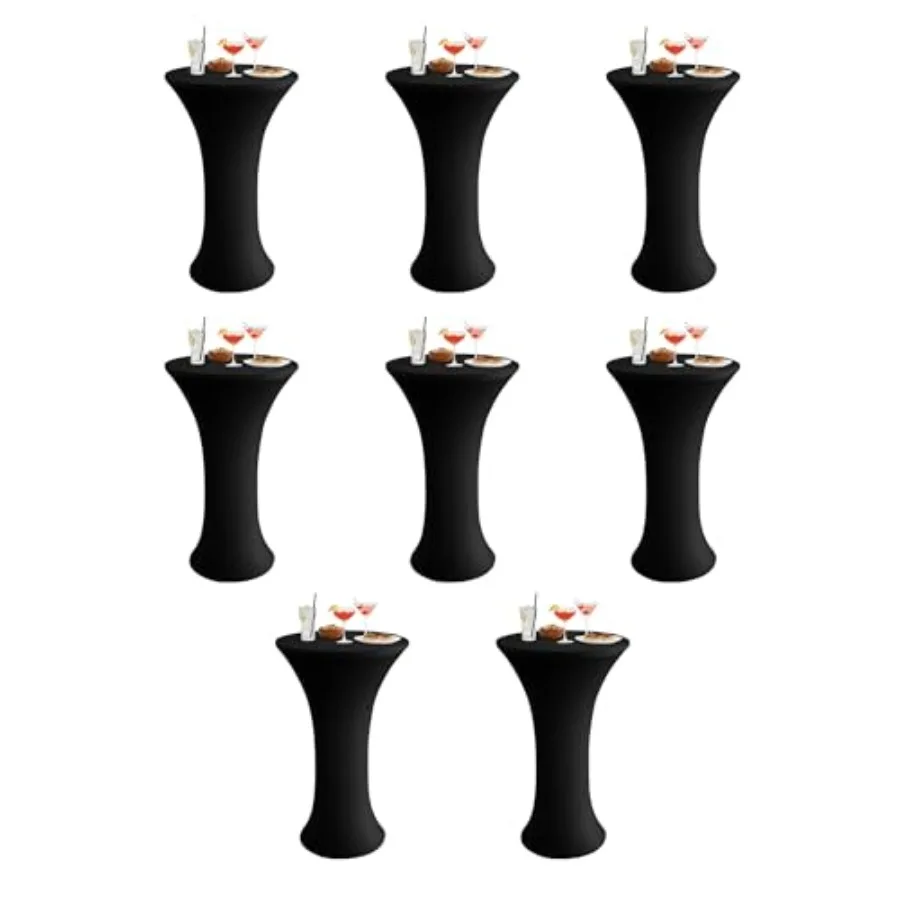 

Чехлы для высоких коктейльных столов - круглые скатерти из спандекса 24x43 дюйма для барных столов, многоразовые