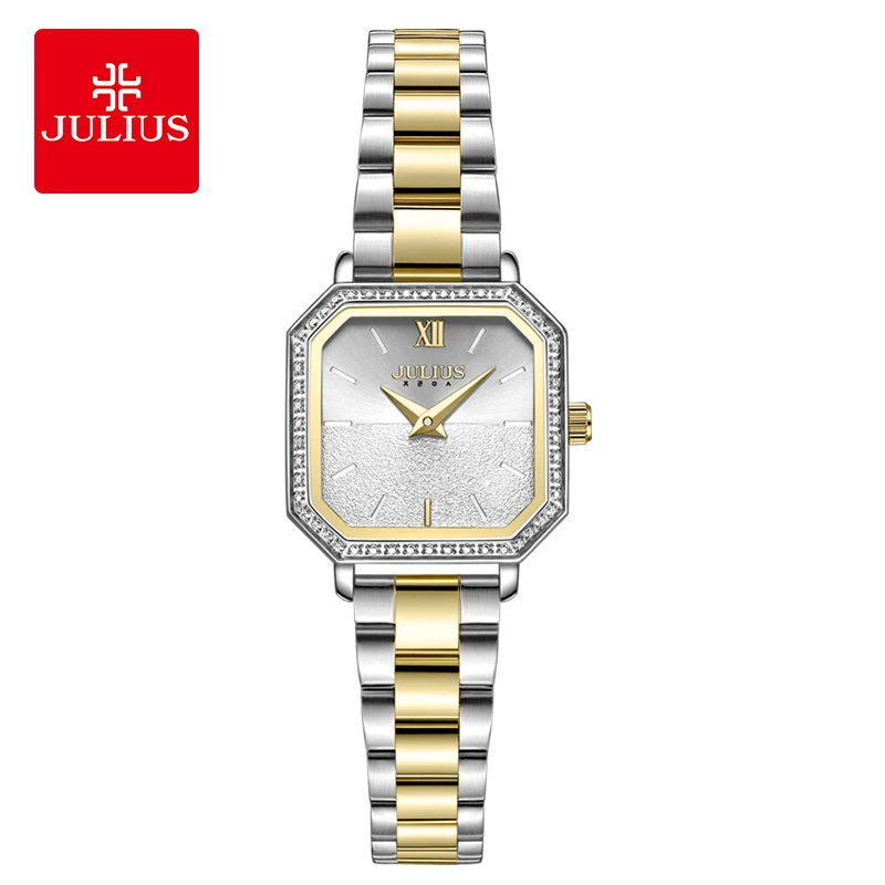 

Julius Korean Style Two Tone Stainless Steel Quartz Waterproof Women's Watch Gifts for Woman 1406
