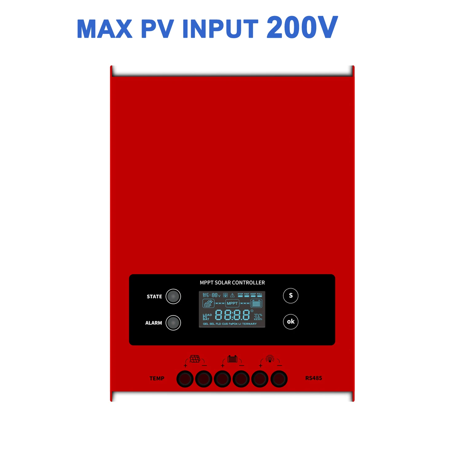 Imagem -05 - Mppt Solar Charge Controller Lithium Battery Charger Regulator Controle Remoto Opcional 60a 12v 24v 36v 48v Rs485app Esmart4