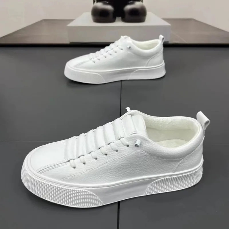 Men Sneakers Casual Shoes Men Flats Zapatillas Hombre Lightweight PU Leather Breathable Shoe Mens White Sports Tenis Shoes