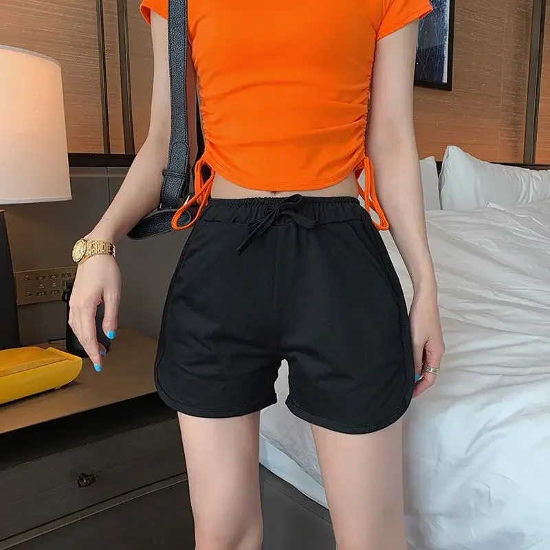 Pantaloncini da corsa fitness per donna Sport Palestra Vita alta Sport Larghi giovanili da indossare Pantaloni corti da donna caldi estetici Y2k Harajuku