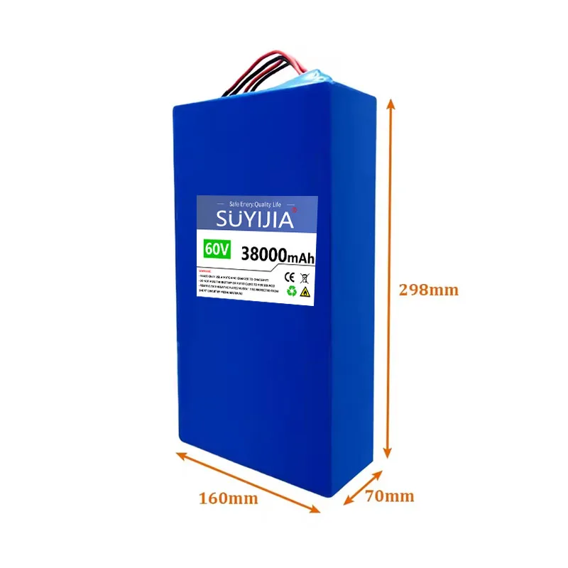16S8P 60V Brand new 18650 lithium battery pack 38Ah suitable for various transportation vehicles 1000-3000W high-power battery