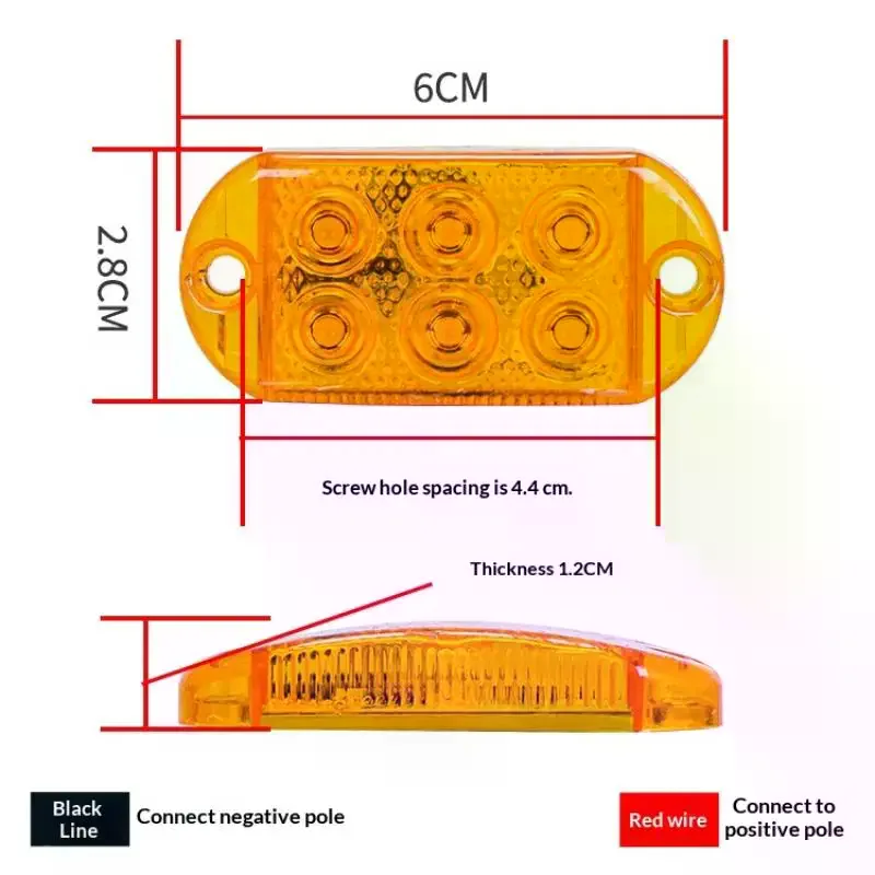 1 Set 6LEDs High-brightness Waterproof Strobe Light LED Flash Warning Light
