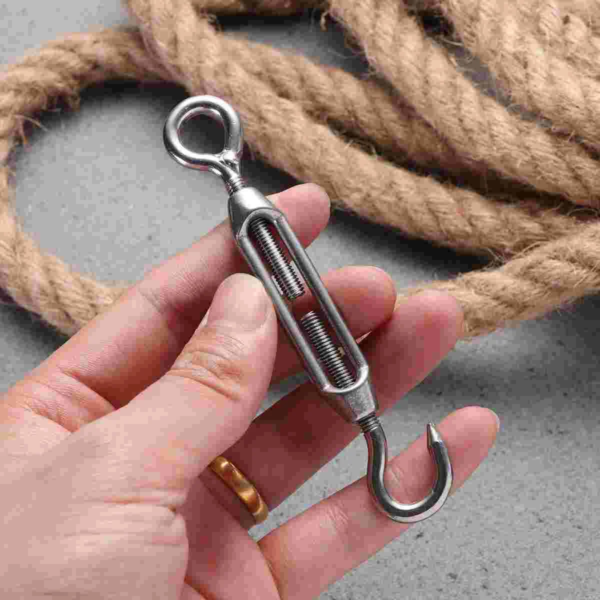 5 Pcs Heavy Duty Hooks Drill Bits Eye Turnbuckle Rope Wire Tensioner Refrigerator