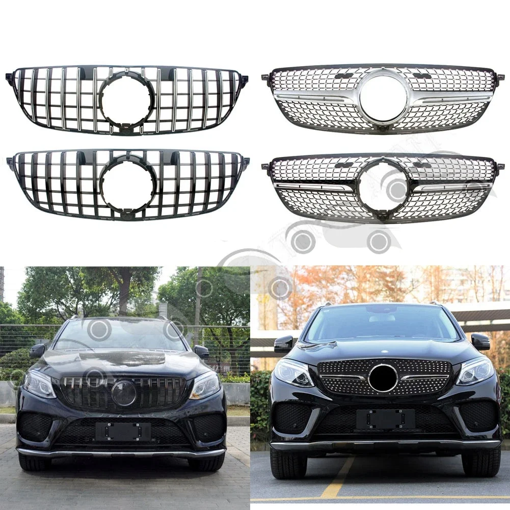 

Front Bumper Racing Grill Billet Grille Cover For Mercedes-Benz W166 GLE-Class SUV 2015-2019 Diamond GT