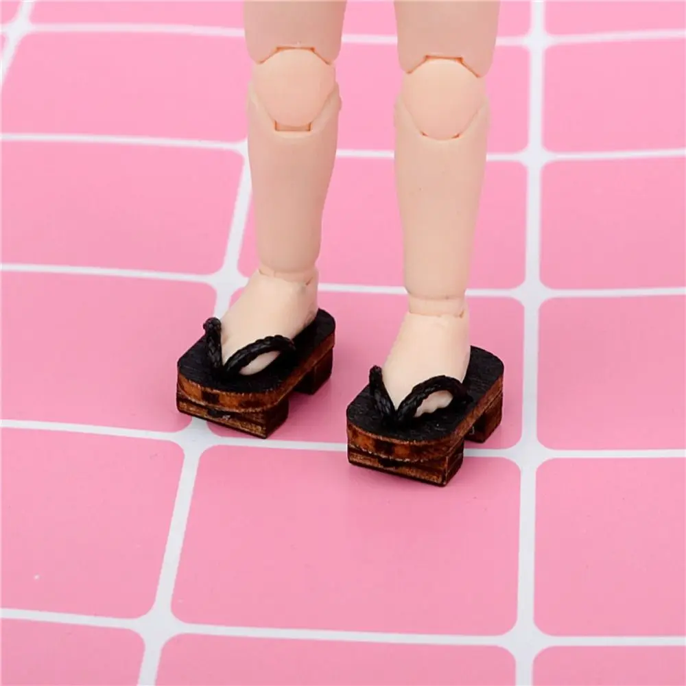 1 Pair Japanese Style Obitsu 11 Doll Shoes Wooden Clogs Mini 1/12 Bjd Doll Shoes Fashion Kimono 1/12 Bjd Doll Accessories