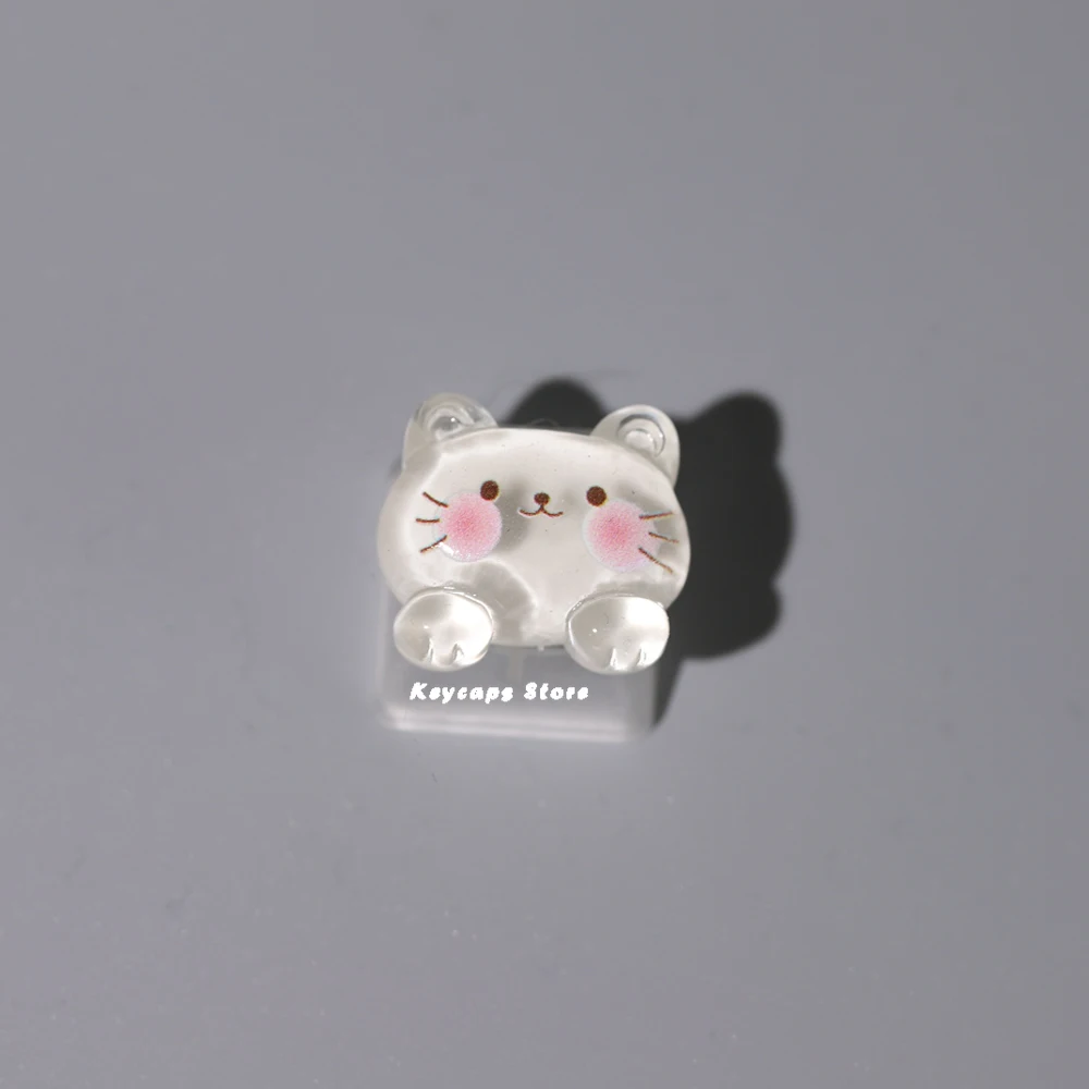 Bonito Pentagram Coelho Keycaps, menina bonita Keycaps transparentes teclado mecânico, presente personalizado, rosa, 1Pc