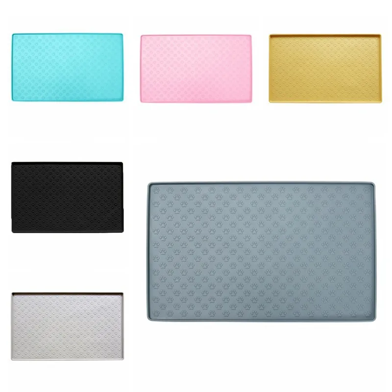 Pet Placemat Nonspill Easy To Clean Foldable Cat And Dog Feeding Mat Silicone Non-slip Waterproof Pet Mat