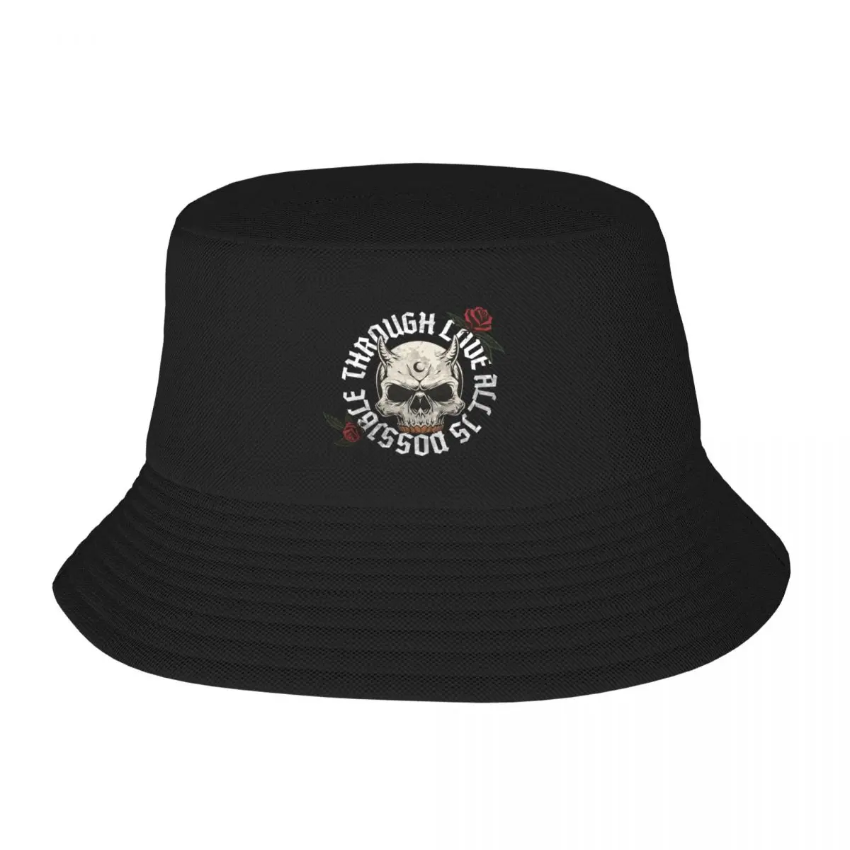 Through love, all is possible - Pack of Devils Bucket Hat Sunhat New Hat Men Hat Women's