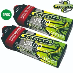 GTFDR-batería Lipo 2S de 7,4 V, 7,6 V, 8400Mah, 8200Mah, 7500Mah, 7000Mah, 6400Mah, 120C, 140C, grafeno para coche, Buggy y camión a control remoto 1/10, 2 piezas