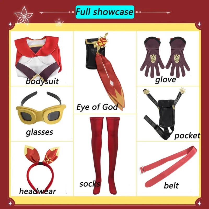 Amber Cosplay Game Genshin Impact Amber Cosplay Costume Wig Amber Genshin Cosplay Costumes Halloween Bodysuit Uniform for Woman