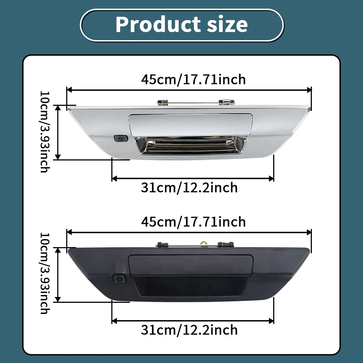 CCD AHD Pickup Tailgate Handle Rear View Reverse Camera Silver/Black For Toyota Hilux Revo 2015 2016 2017 2018 2019 2020 2021