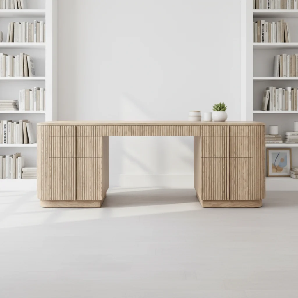 Traditional Solid Wood Luxury Office Desk Study Table Durable Executive Furniture for Villa and Office Building