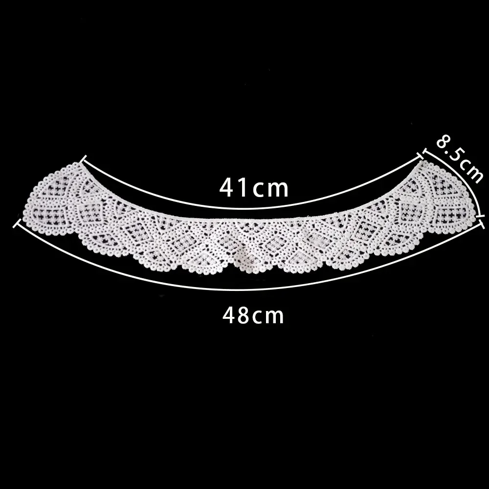 Black and white embroidery hollowed out Single collar long style sewing lace wholesale sales of 1-10 pieces of accessories