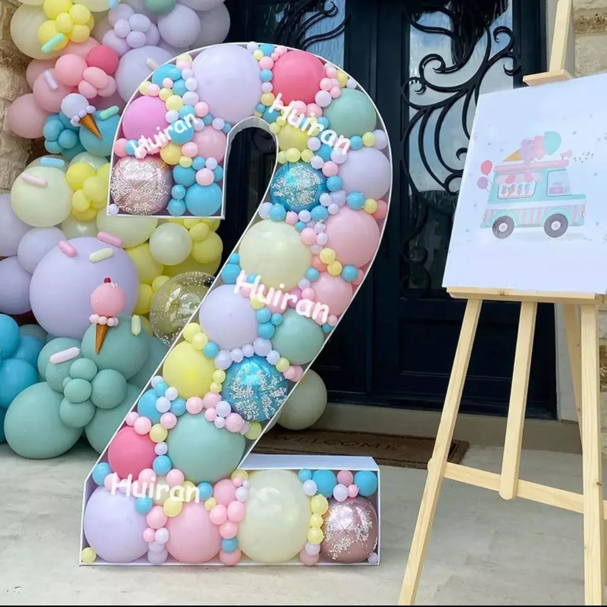 Birthday Digital Balloon KT Board Irregular Filling Box Mold Internet Celebrity Opening Party Decoration Atmosphere Style