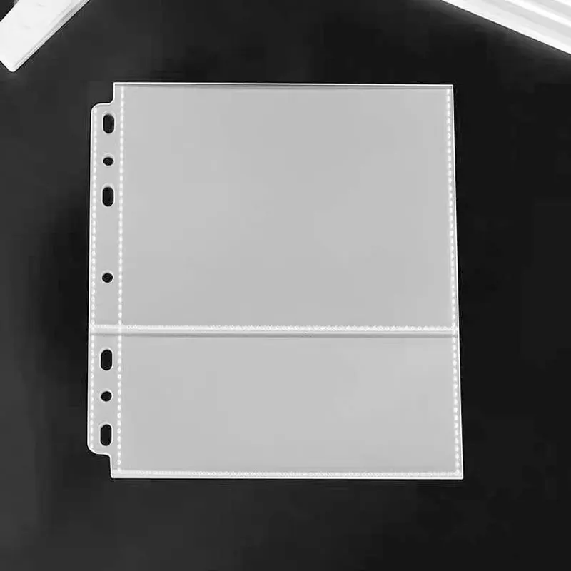 20pcs/Lot A5 Binder Sleeves Binder Photo Card Inner Pages Notebook Inner Page 2 Pockets Collect Book  Office School Supplies