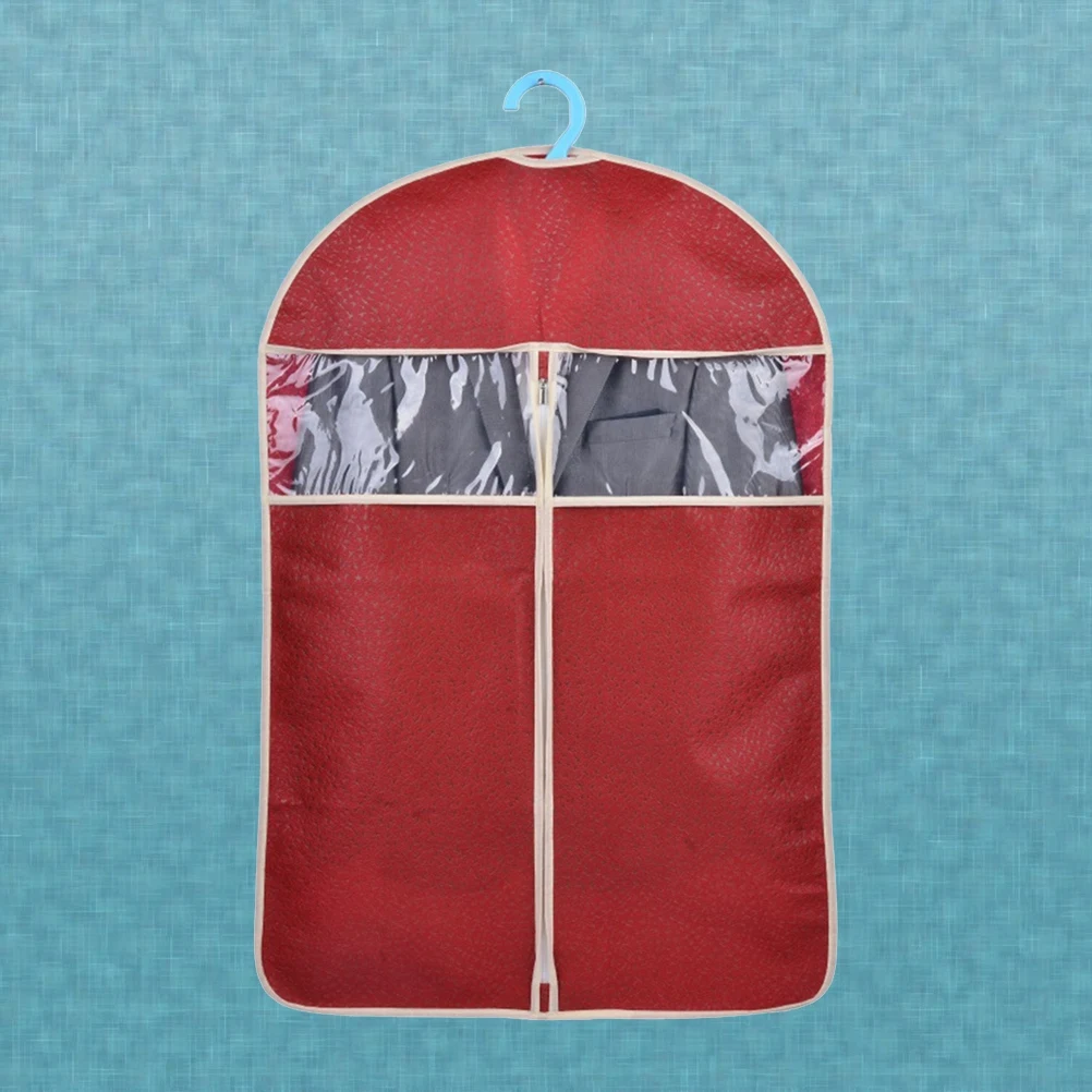 

High-End Clothes Cover Suit Storage Bag Garment Organizer Protector S Size Dark Red Water Resistant Dust Moth Proof