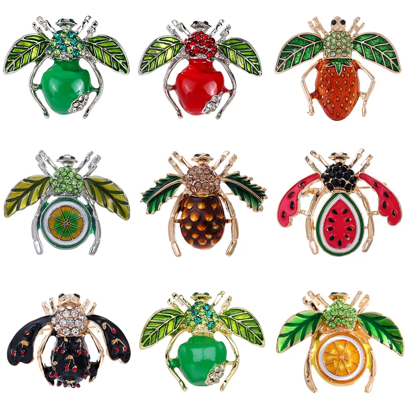 Fashion Bee Brooches for Women Accessories Rhinestone Metal Pins Brooch Insect Broches Trendy Luxury Party Jewelry Gifts