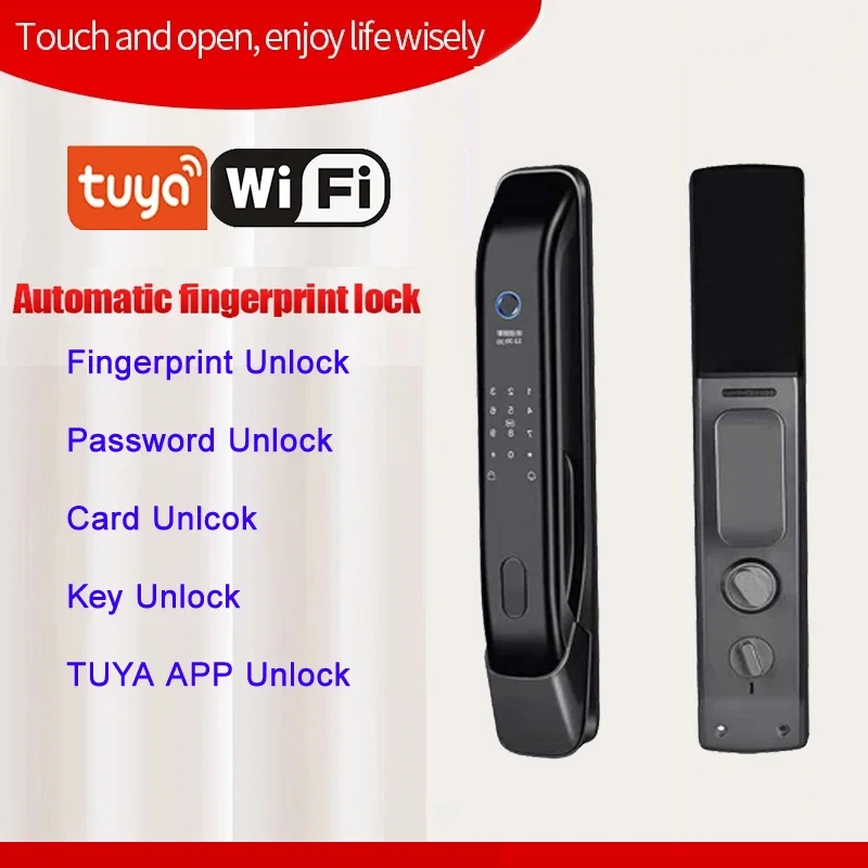 Smart Digital Password Electroniclock with Fingerprint Recognition TUYA APP Remote Control Automatic Unlocking for Home Security