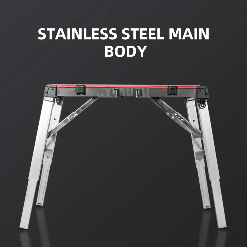Table multifonctionnelle Portable en alliage d'aluminium, établi pliant pour le travail du bois, outil Mobile, tabouret cheval pour projets de bricolage