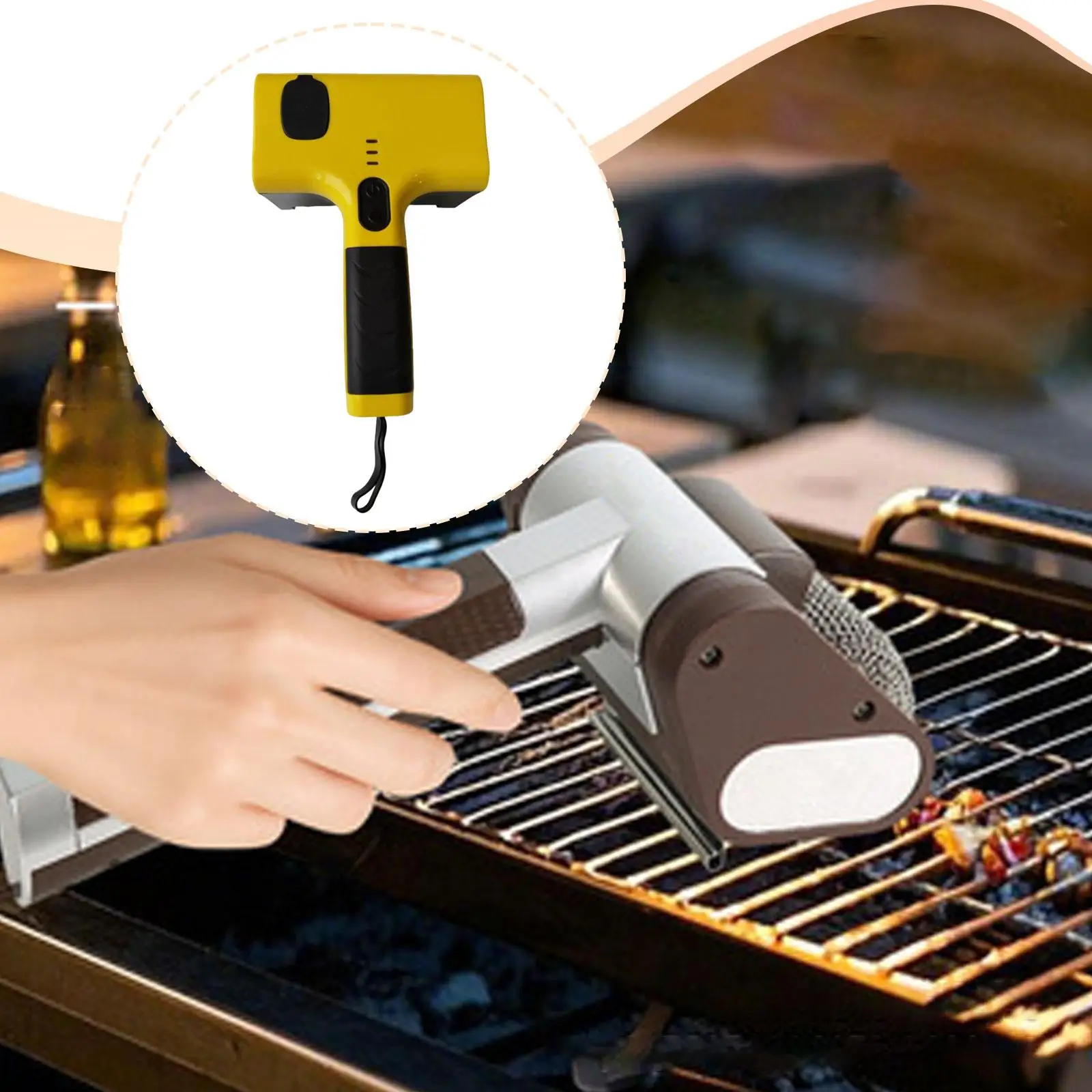 

Electric Grill Brush Adjustable, Waterproof with Liquid Box ,Barbecue Grill Cleaner, Scrubbing Tool for Household Home Garden