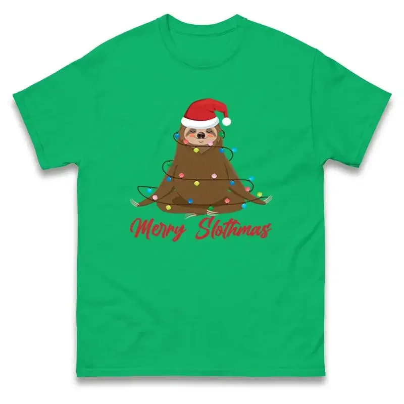 Merry Slothmas Weihnachts-T-Shirt Santa Sloth Yoga