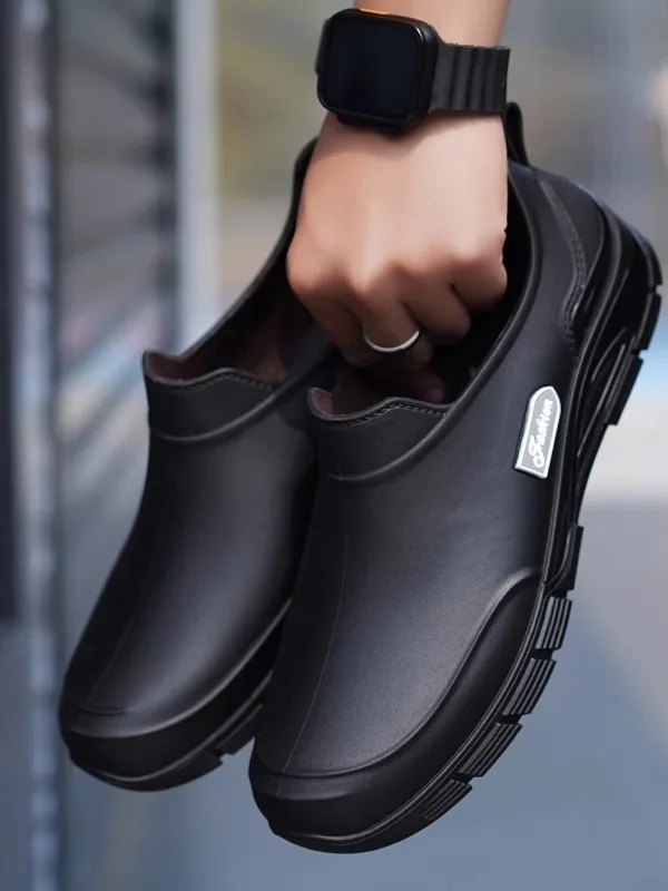 

Мужские низкие водонепроницаемые рабочие ботинки для защиты от воды, нескользящие, износостойкие, для кухни, автомойки, защиты труда