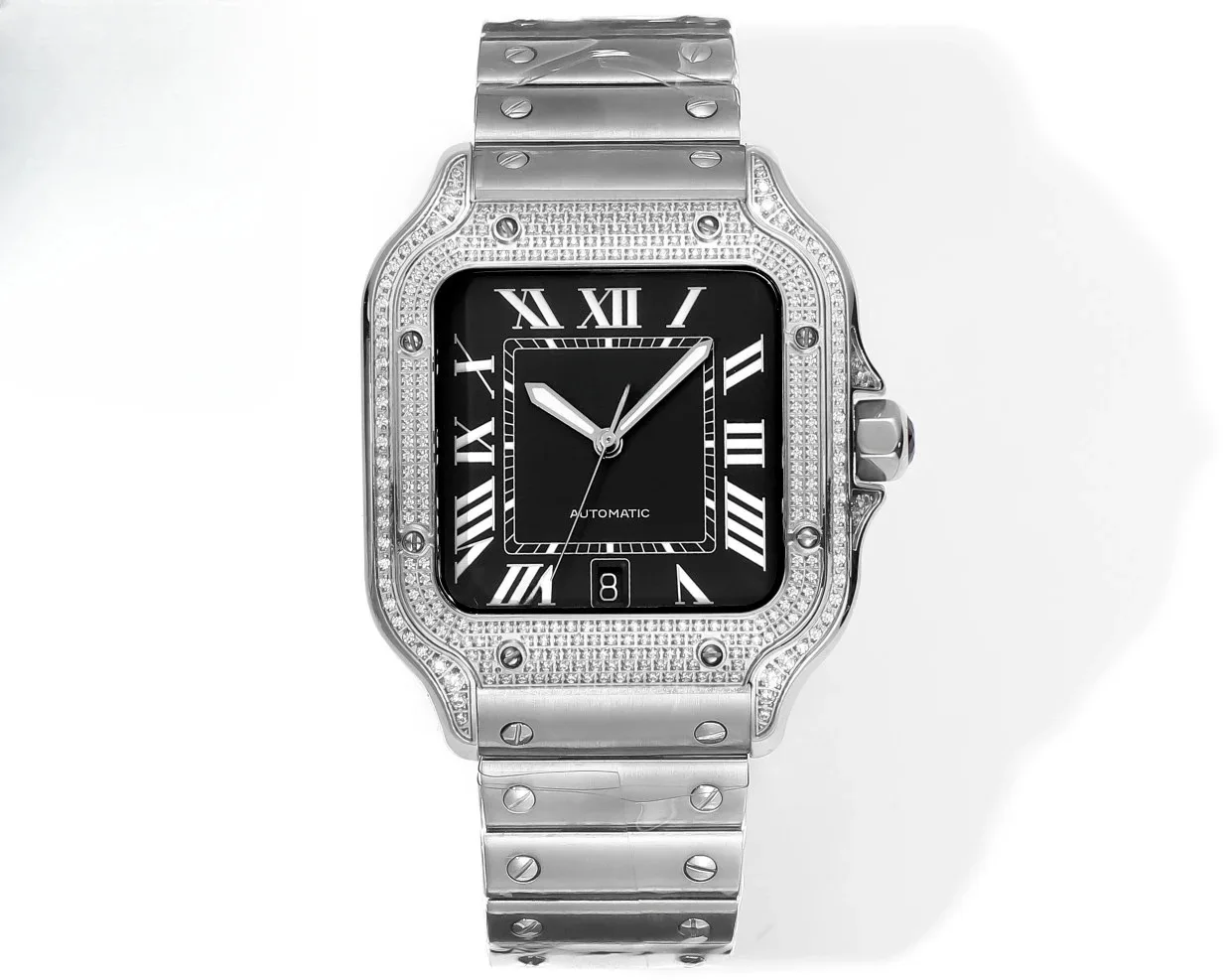 VIP2025 Diamond Edition Santos Series Automatic Machinery ساعة رجالية فاخرة ورائعة