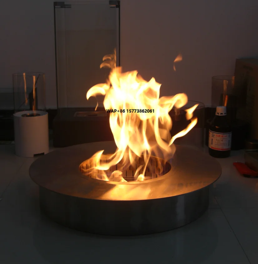 Chimenea independiente redonda de etanol de Chemine de 8 litros para uso en exteriores