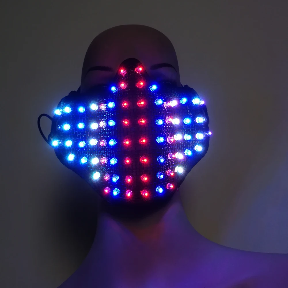 Halloween Mask Colorful Led Mask Party Masque Masquerade Masks Neon Mask Light Glow In The Dark Horror Mask Glowing Mask