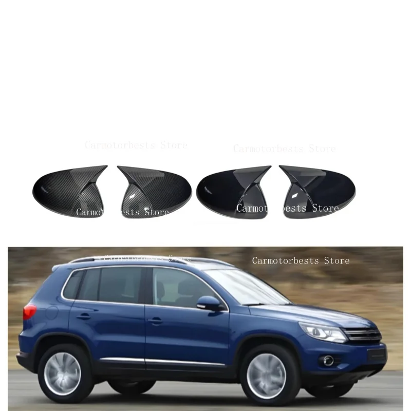 Car  Rearview Side Mirror Cover Fit For Volkswagen Tiguan MK1 2009 2010 2011-2016  Wing Cap Rear View Case Trim Carbon Fiber
