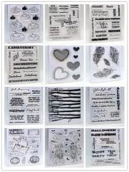 2023 nowy niemiecki znaczek Halloween przezroczysty stempel do scrapbookingu z gumy silikonowej DIY dekoracja do albumu na zdjęcia 805