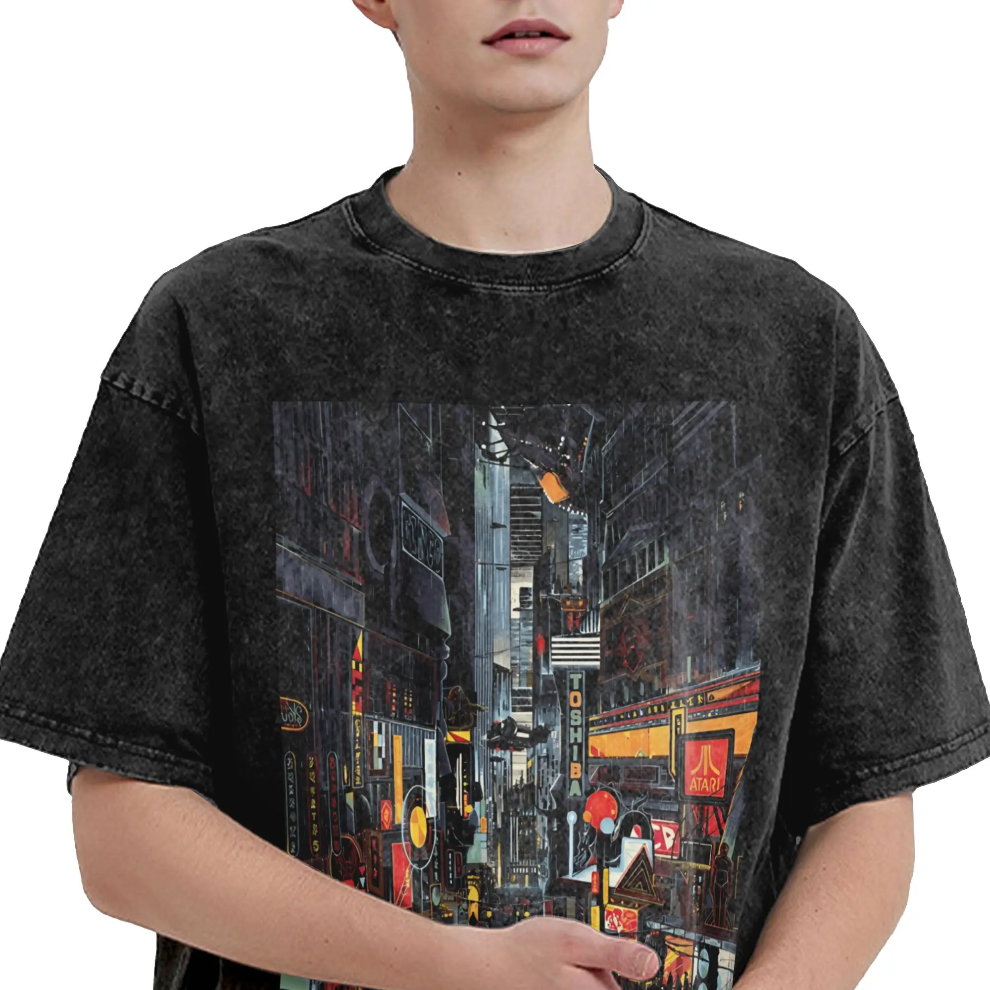 

Футболки с фильмами Crazy Blade Runners для мужчин, футболки с круглым вырезом из 100% хлопка, стираные футболки с короткими рукавами, топы для взрослых