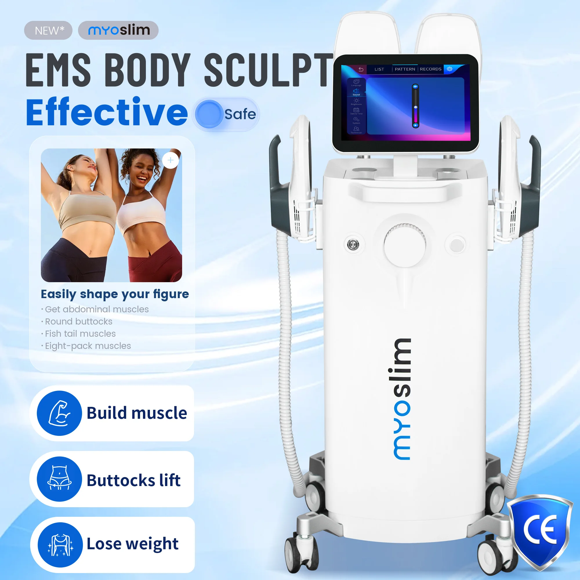 

Ультра-формовое устройство для похудения MYOslim 15, устройство для повышения и похудения с электромагнитной волной Tesla, устройство для улучшения мышц и скульптуры тела