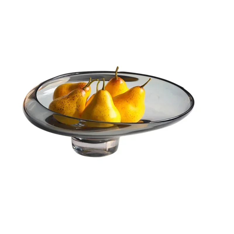

Modern thickened straight glass fruit plate flower arrangement vase ornament decoration entrance living room model room soft