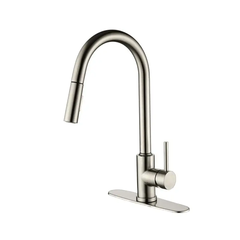 

Pull-Down Kitchen Faucet with Sprayer, Modern Design, Easy Installation, Adjustable Water Flow, Durable Finish, Single Handle,