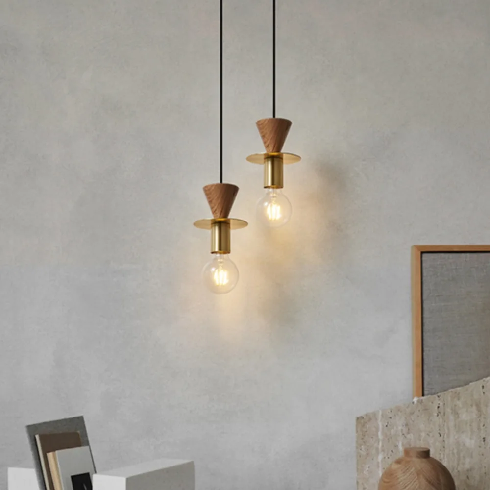 

Memphis Modern Wood E27 LED Pendant Lights Gold Copper For Bedside Dining Room Kitchen Bar Hanging Lamp Table Fixture decor home