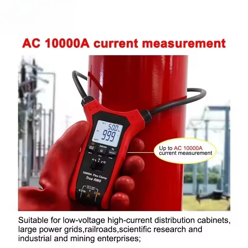 AC 10000A Digital Flex Clamp Meter 6000 Counts True RMS AC DC 1000V Multimeter Ammeter Voltammeter