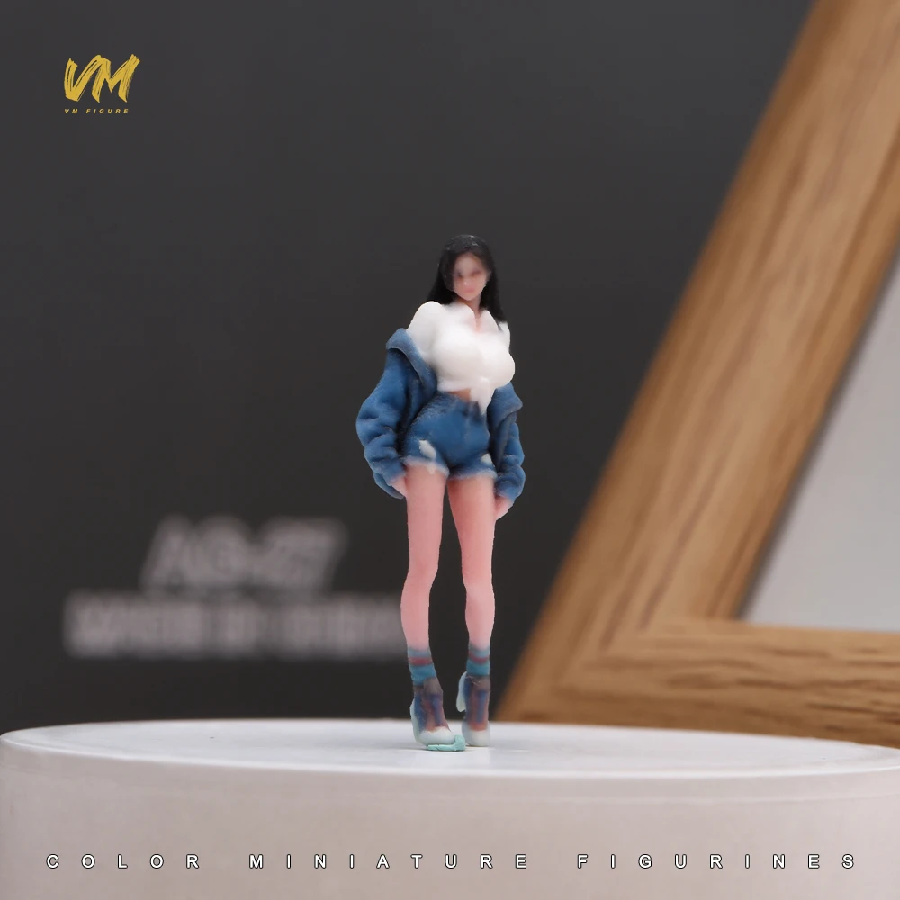 3D Miniatur-Figuren 1/64 Rennfahrerin Professionelle Fotografin Lässiger Mann Mädchen Szenerie-Requisiten Modellansicht Ornamente Fahrzeug-Dekoration – Detail 3