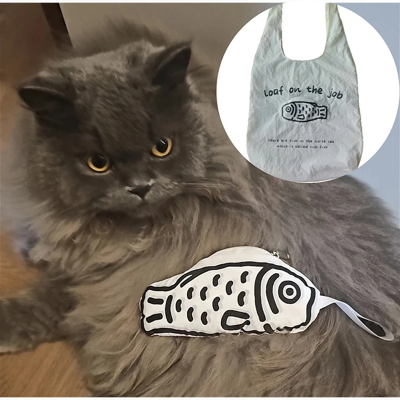 Faltbare, verformbare Handtasche „Fortune Fish“, Taschenanhänger, wasserdichte Schultertasche aus Nylon-Netzstoff, lässige Einkaufstasche für Damen. – Detail 19