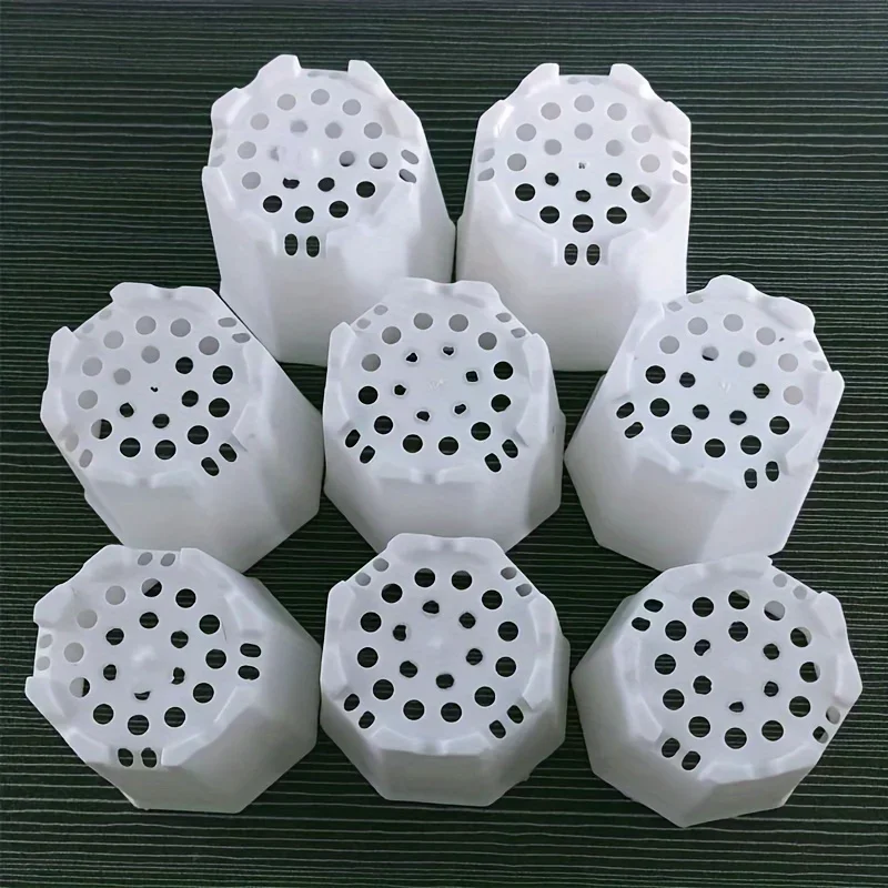 طقم أواني نبات بيضاء مع فتحة تصريف ، أواني زهور بلاستيكية ، أصيص زراعة حضانة للنباتات الداخلية والخارجية ، 5 ، 10: 50 #6