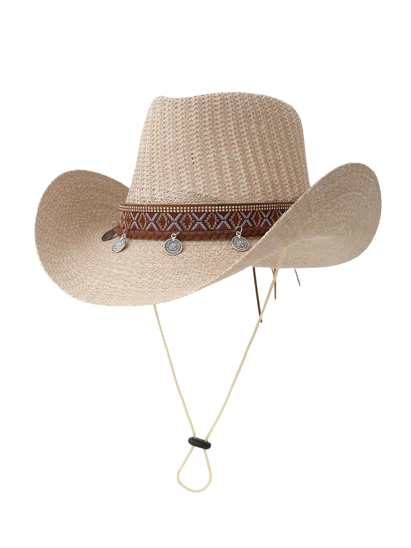 1PCS western cowboy top hat men\'s striped knitted summer hat Outdoor company tour group thin advertising straw hat lady