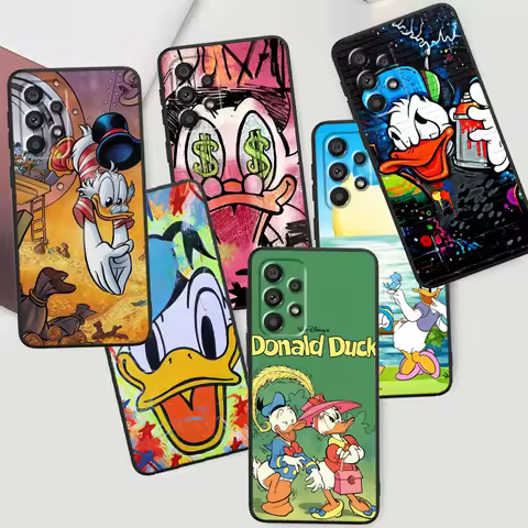 Disney Donald Duck For Samsung A53 A52 A33 A32 A51 A71 A21S A13 A73 A55 A22 A23 A35 A72 A54 A12 5G Black Back Phone Case