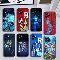 R-Rockman M-Megaman Game Phone Case For iPhone16,15,14,13,12,11 Plus,Pro Max,XS,X,XR,SE,Mini,8,7,Soft Black Cover