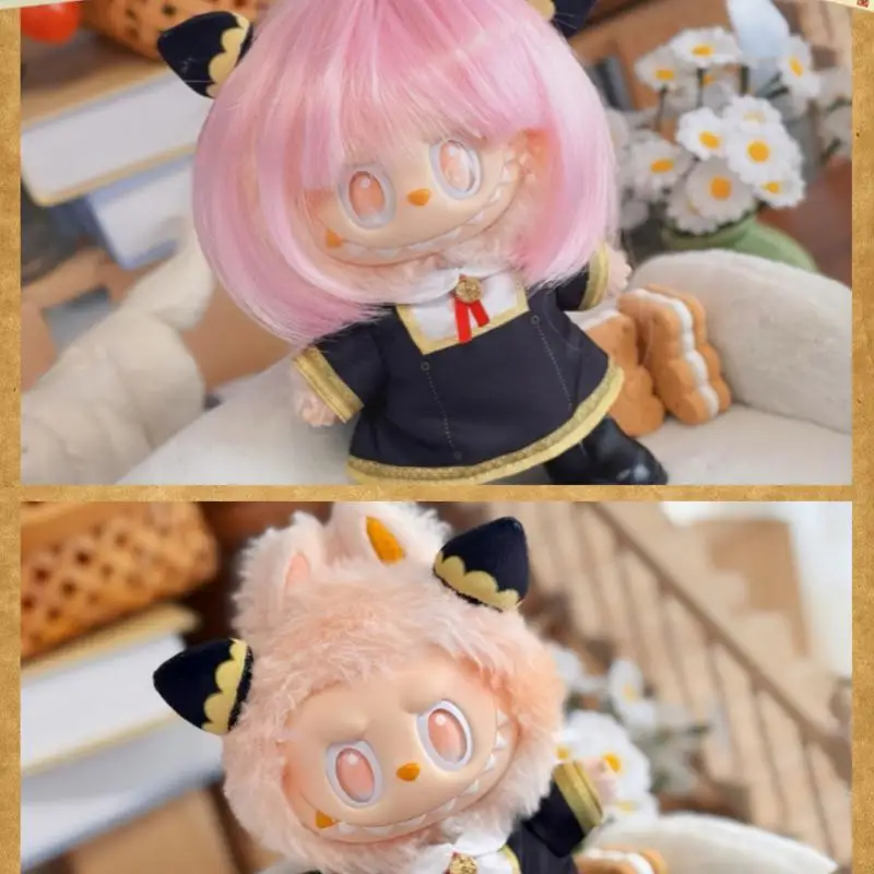 

V1 V3 17cm Mini Plush Doll Clothes Playing House For Labubu Clothing School Uniform 17cm Cotton Doll Costume Accessory